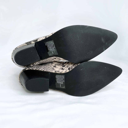 steve madden natural snakeskin western cafe boot - size 7.5