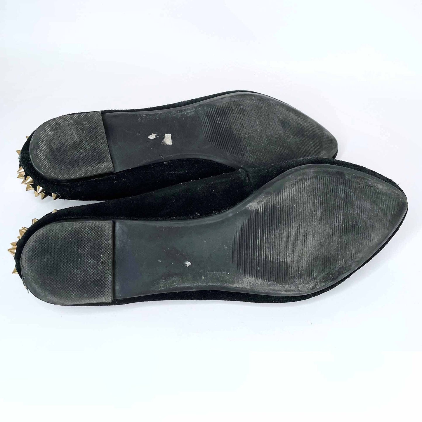 steve madden p-inklet suede studded heel flats - size 8