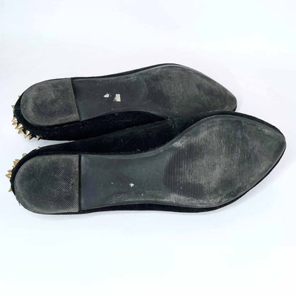 steve madden p-inklet suede studded heel flats - size 8