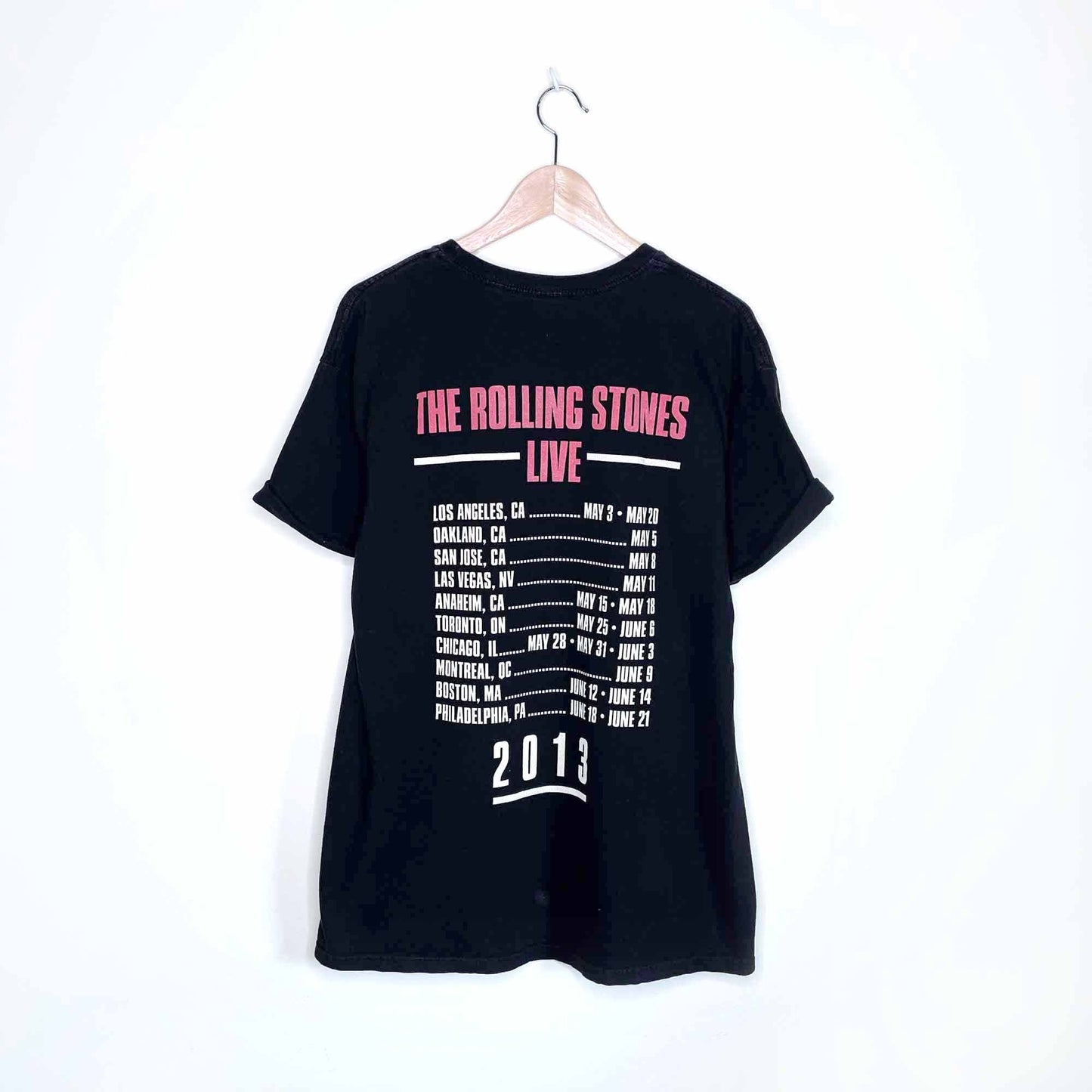 rolling stones 50th anniversary tour band tee 2013 - size large