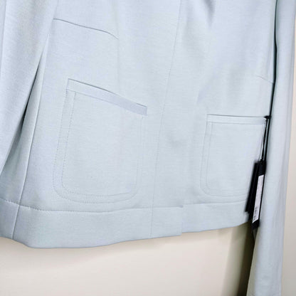 nwt strenesse light blue short snap button jacket - size 44
