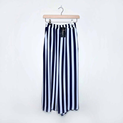 nwt red coral high rise striped pull-on wide leg palazzo pants - size small