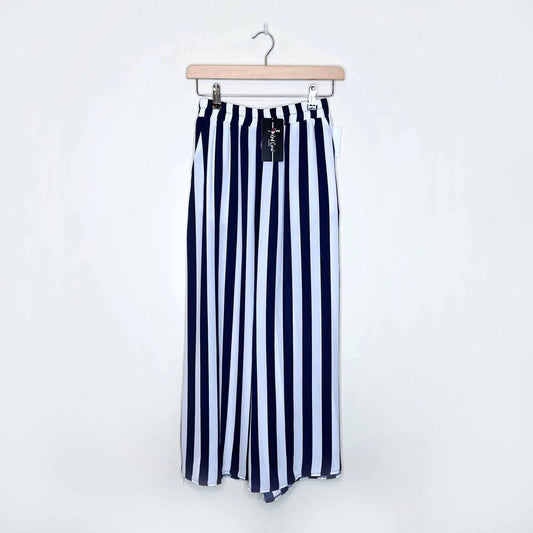 nwt red coral high rise striped pull-on wide leg palazzo pants - size small