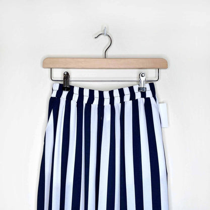 nwt red coral high rise striped pull-on wide leg palazzo pants - size small