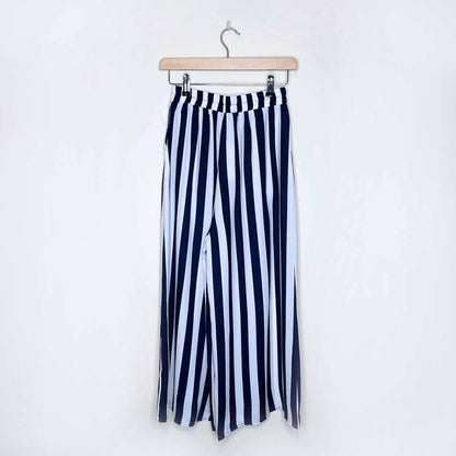 nwt red coral high rise striped pull-on wide leg palazzo pants - size small