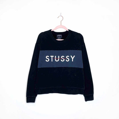 stussy black crewneck sweatshirt - size medium