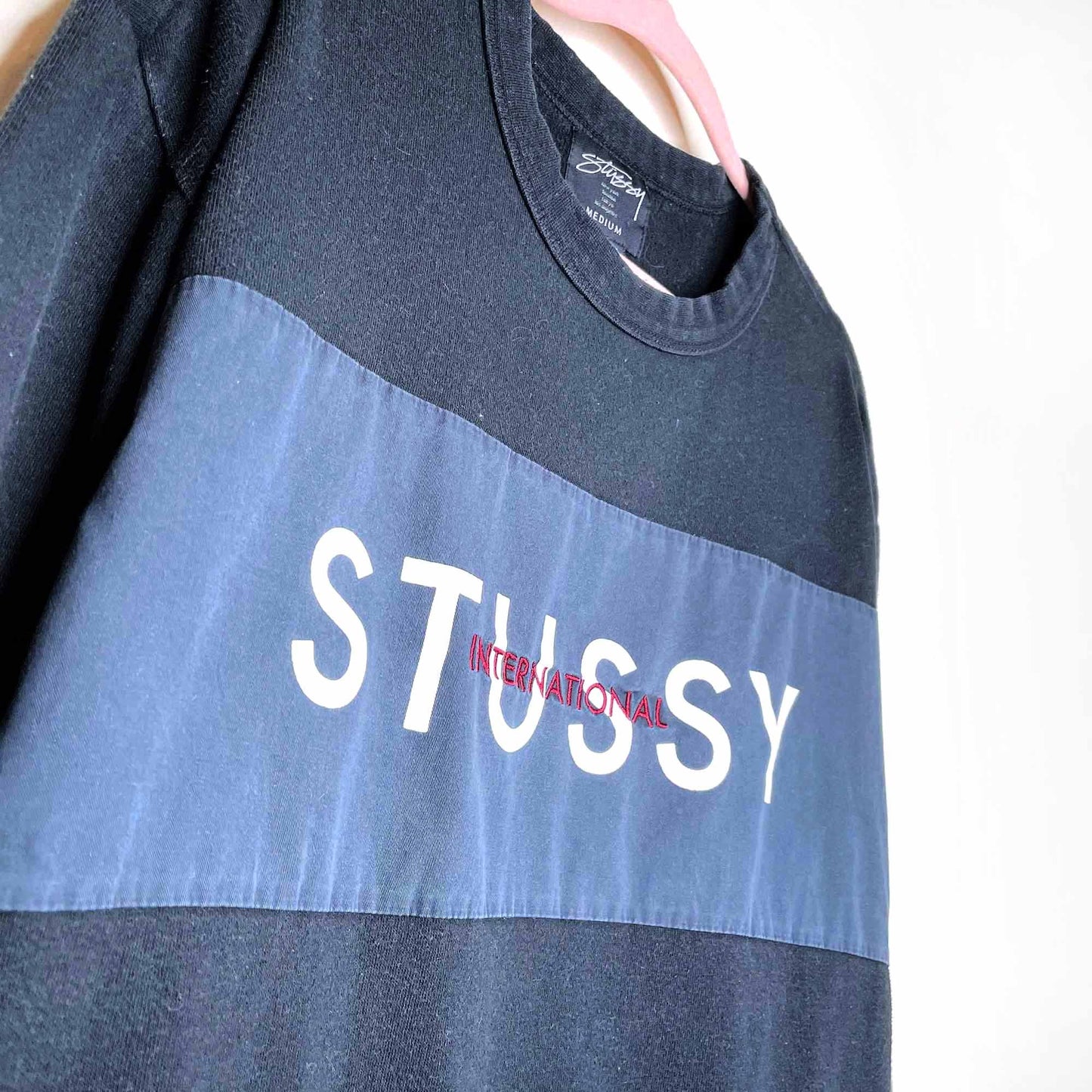 stussy black crewneck sweatshirt - size medium