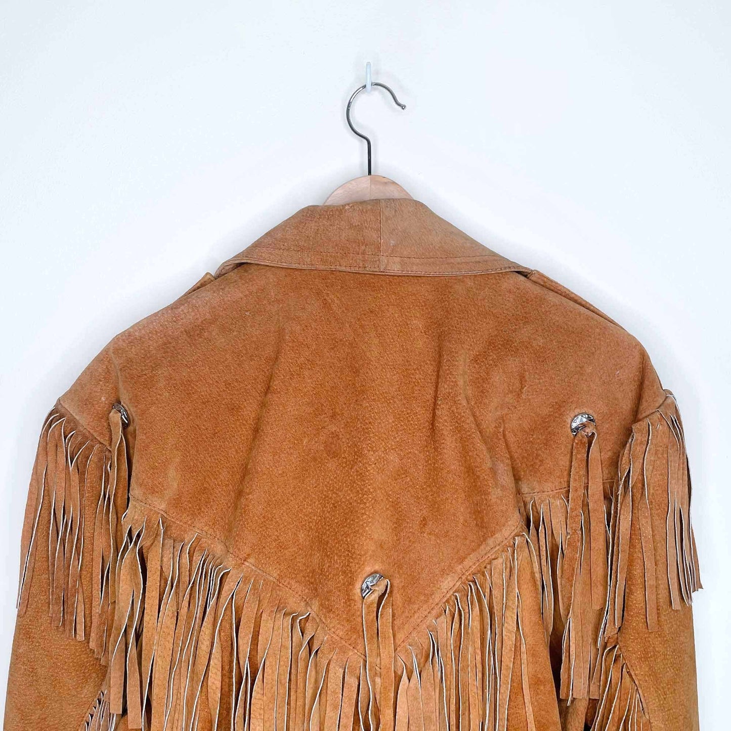 Vintage western suede tassel biker jacket - size Medium