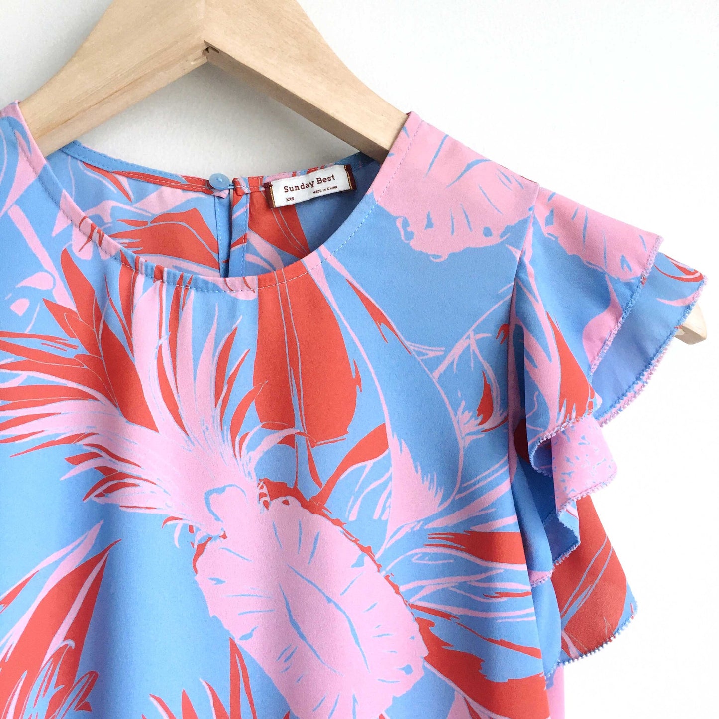 Sunday Best Aritzia tropical flutter sleeve top - size xxs