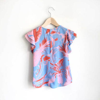 Sunday Best Aritzia tropical flutter sleeve top - size xxs