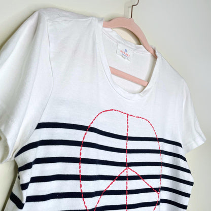 sundry maritime peace sign tee - size 2 (med)