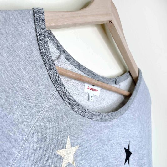 sundry metallic stars raglan crewneck sweatshirt - size 1