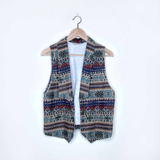 vintage susan bristol southwestern print vest - size medium