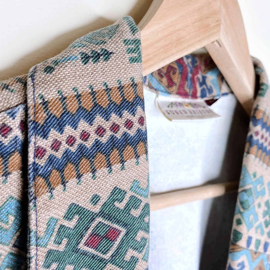 vintage susan bristol southwestern print vest - size medium