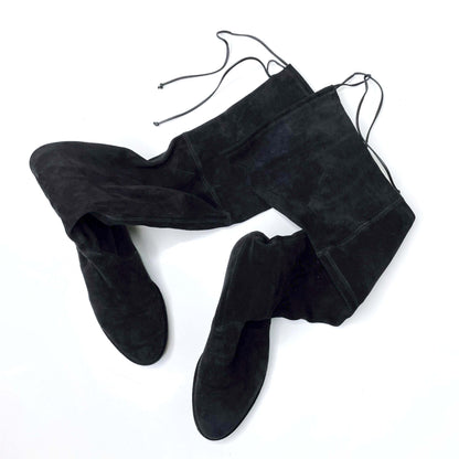 stuart weitzman black lowland suede over the knee boots - size 7