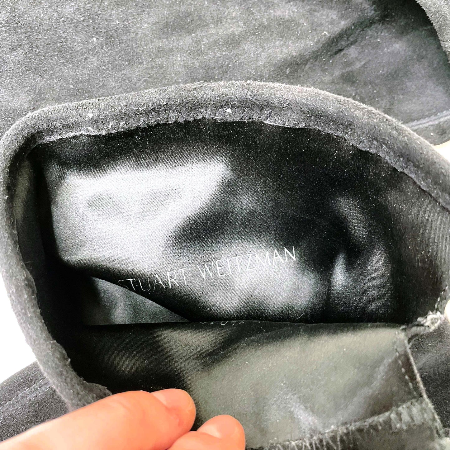 stuart weitzman black lowland suede over the knee boots - size 7