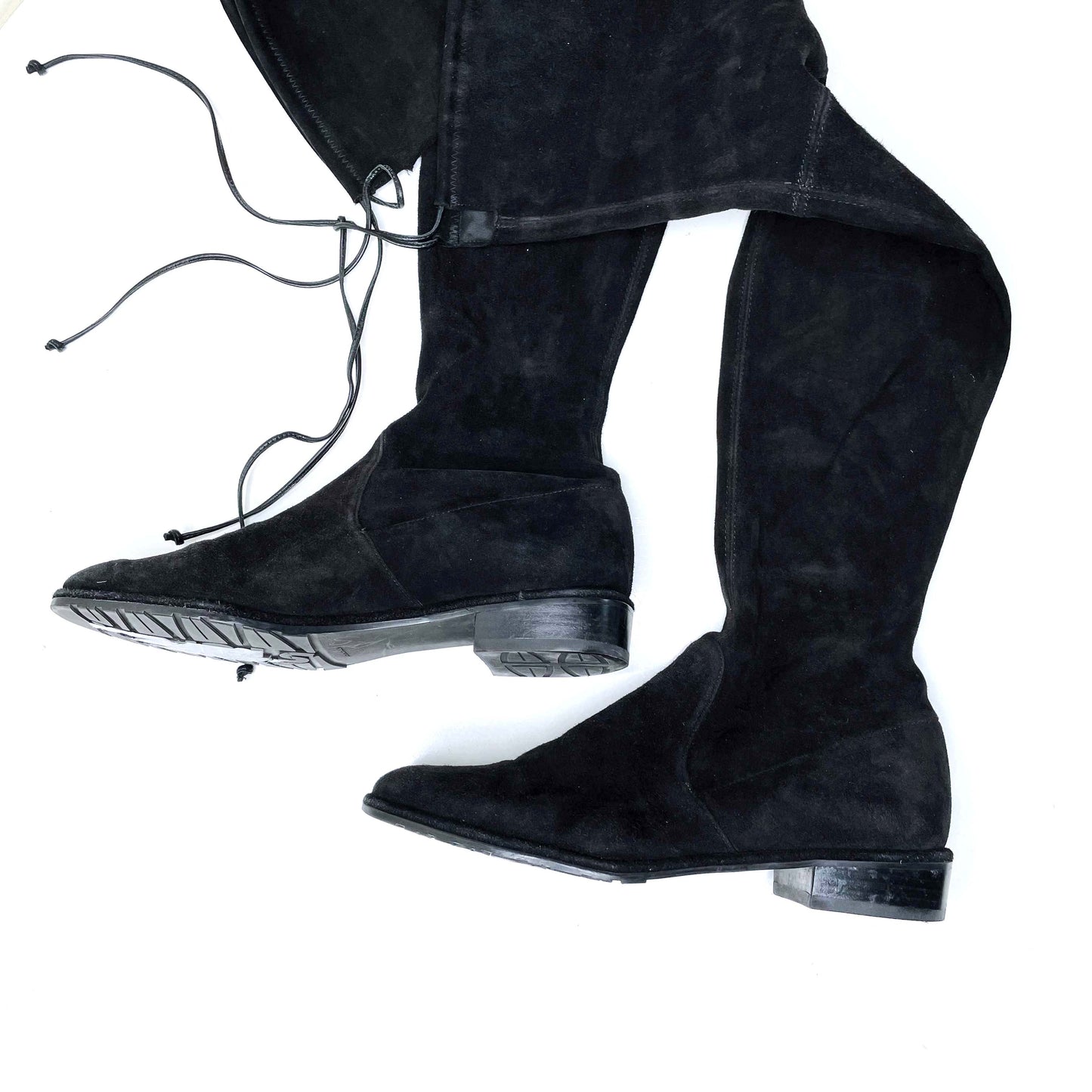 stuart weitzman black lowland suede over the knee boots - size 7