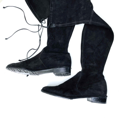 stuart weitzman black lowland suede over the knee boots - size 7