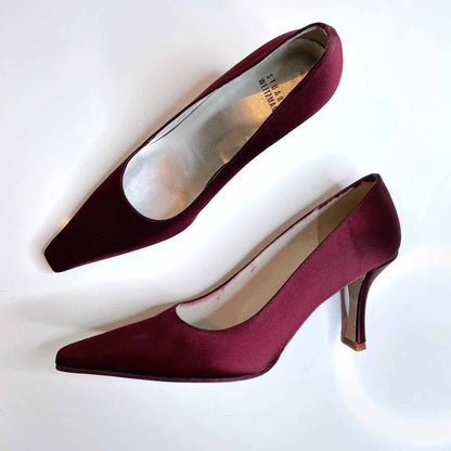 Vintage Stuart Weitzman red satin pumps - size 8.5