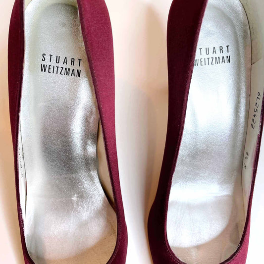 Vintage Stuart Weitzman red satin pumps - size 8.5