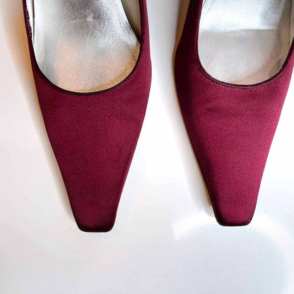 Vintage Stuart Weitzman red satin pumps - size 8.5