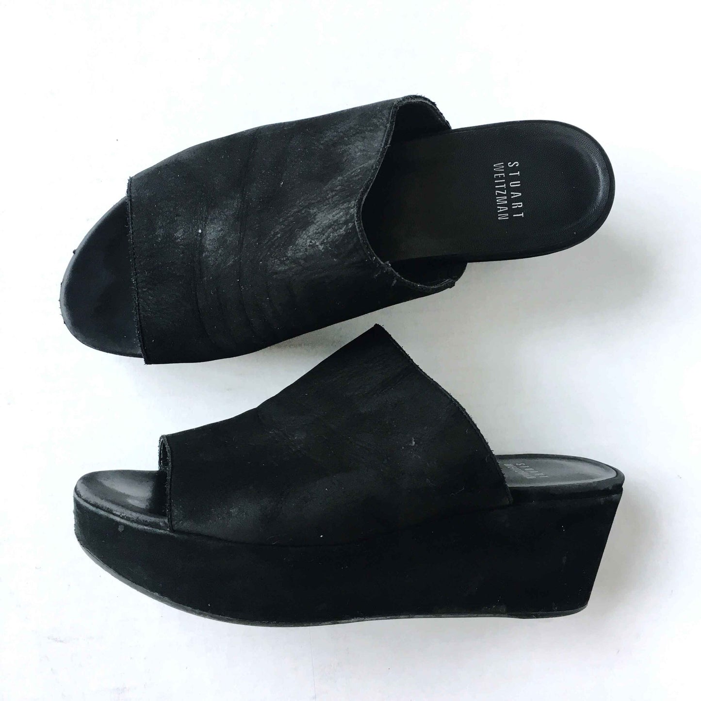 Stuart Weitzman Flatout leather platform Slides - size 8