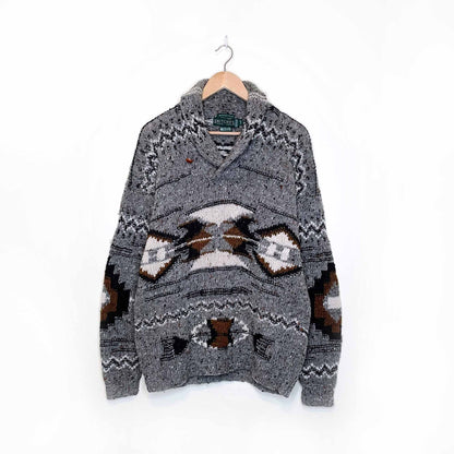 vintage britches 100% wool hand-knit southwestern pullover sweater - size small