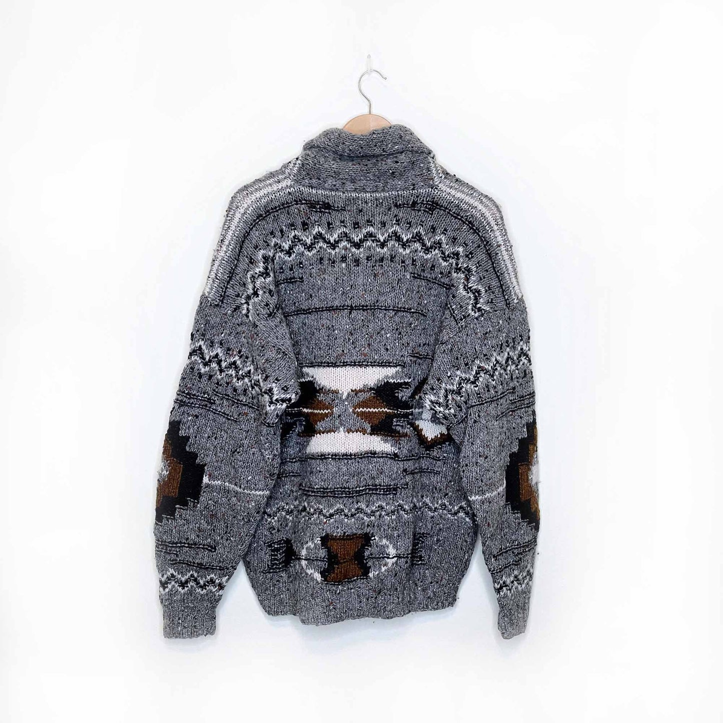 vintage britches 100% wool hand-knit southwestern pullover sweater - size small