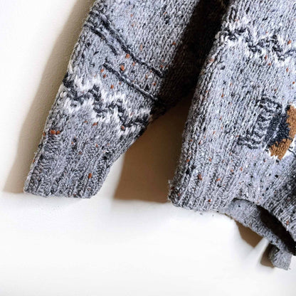 vintage britches 100% wool hand-knit southwestern pullover sweater - size small