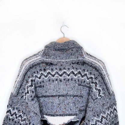 vintage britches 100% wool hand-knit southwestern pullover sweater - size small