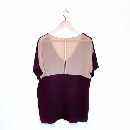 aritzia t babaton colour block silk crepe connor tee - size medium