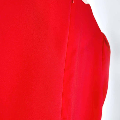 t babaton ruched neck short sleeve red blouse - size xs