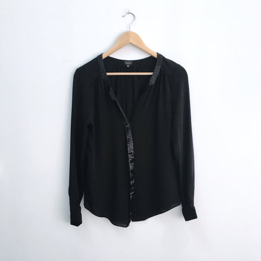 T. Babaton Bergen Beaded Silk Blouse - size xs