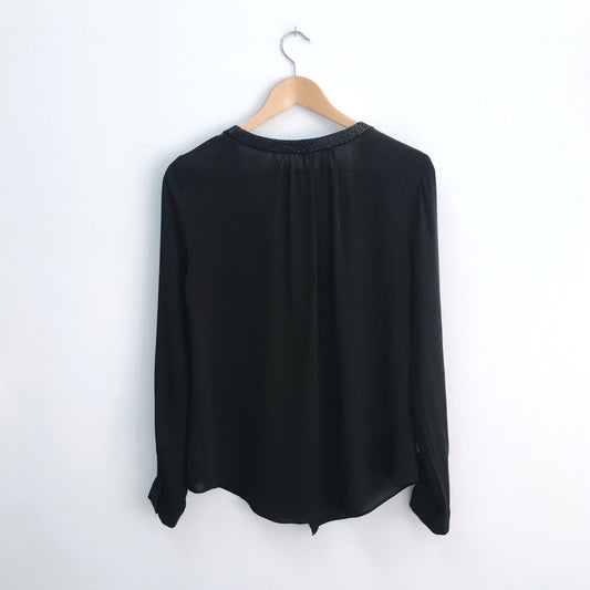 T. Babaton Bergen Beaded Silk Blouse - size xs