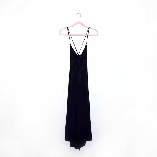 talula cosimo tie back crepe midi dress - size 4