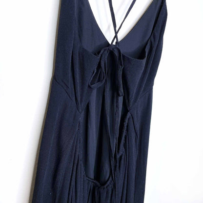 talula cosimo tie back crepe midi dress - size 4