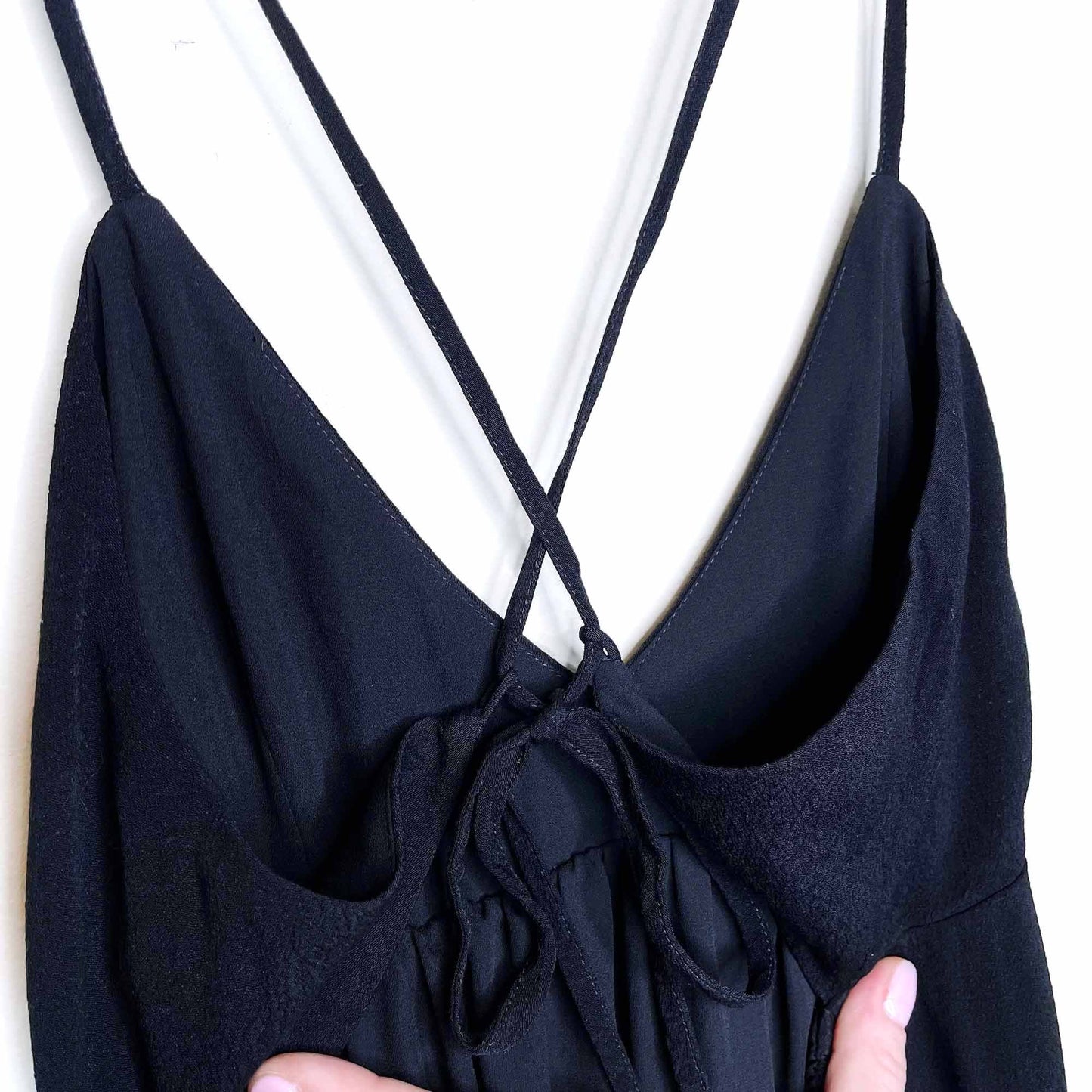 talula cosimo tie back crepe midi dress - size 4