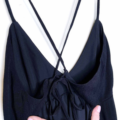 talula cosimo tie back crepe midi dress - size 4