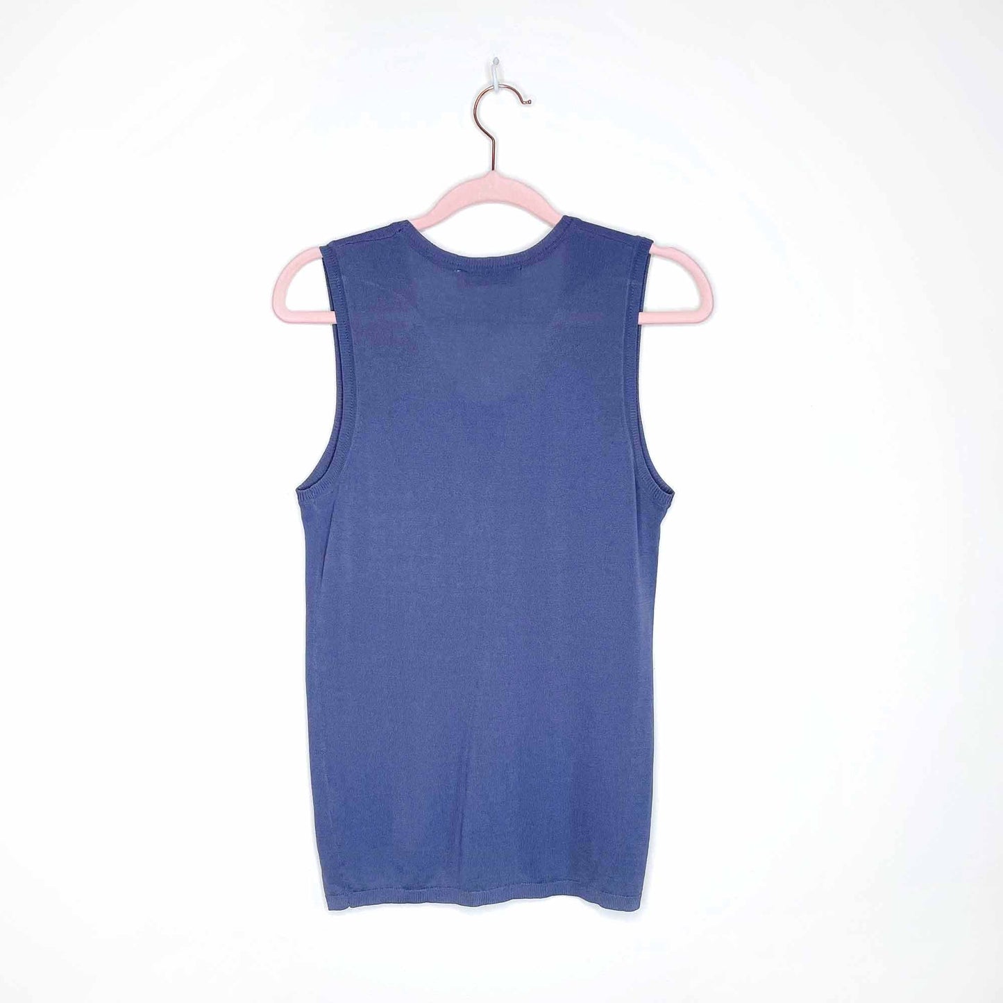 zara knit dusty blue sleeveless top - size large