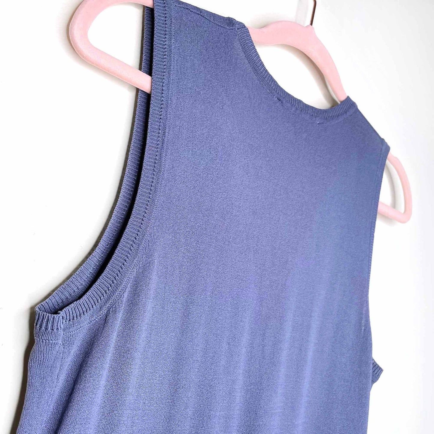 zara knit dusty blue sleeveless top - size large