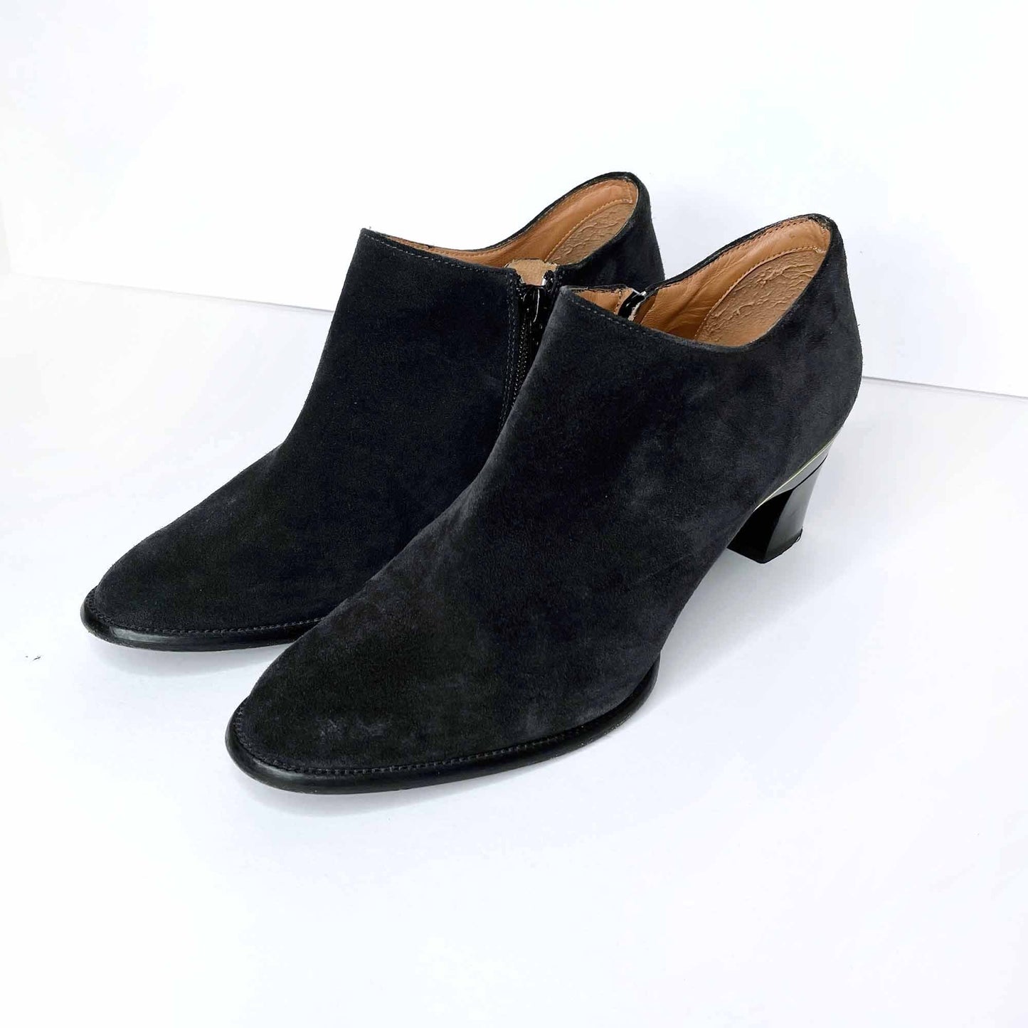 tanya heath paris adele black suede booties - size 40