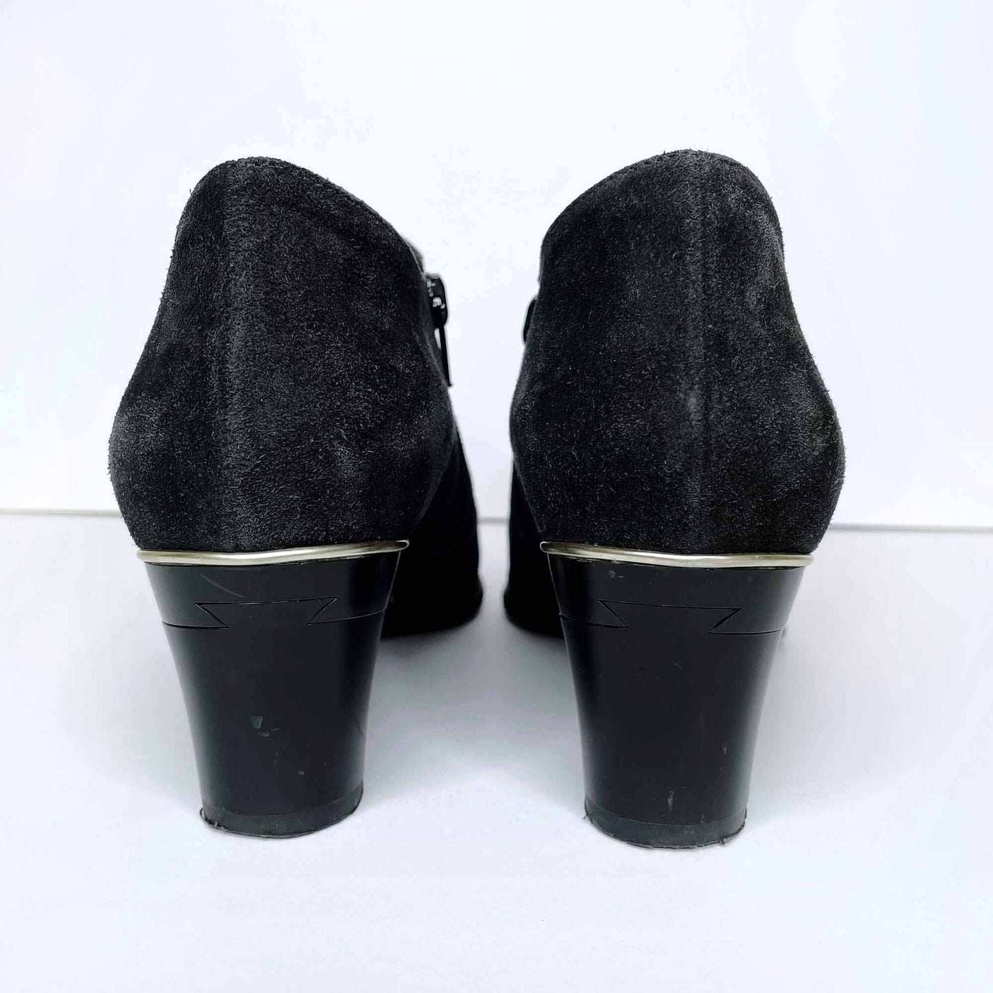 tanya heath paris adele black suede booties - size 40