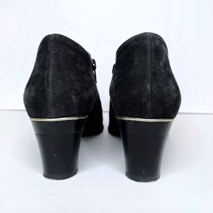tanya heath paris adele black suede booties - size 40
