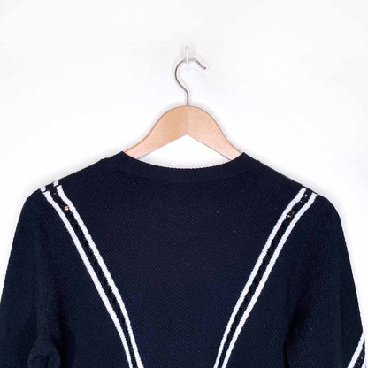 tanya taylor v design lightweight keaton sweater - size small