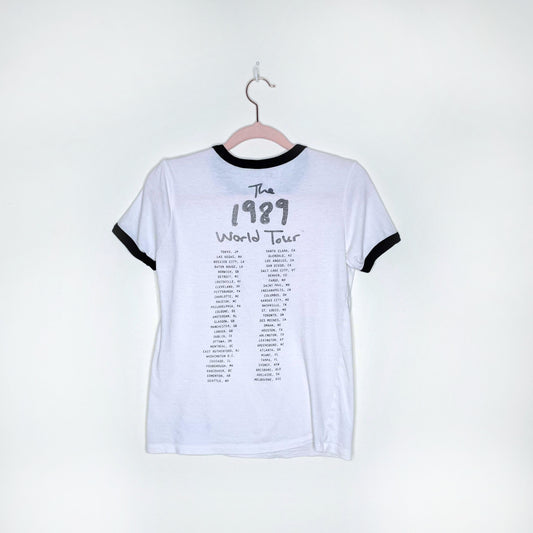 taylor swift 1989 tour concert ringer tee - size xs