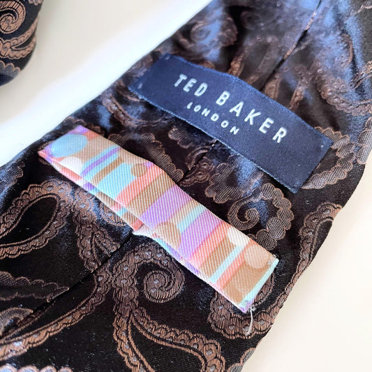 ted baker silk metallic paisley tie