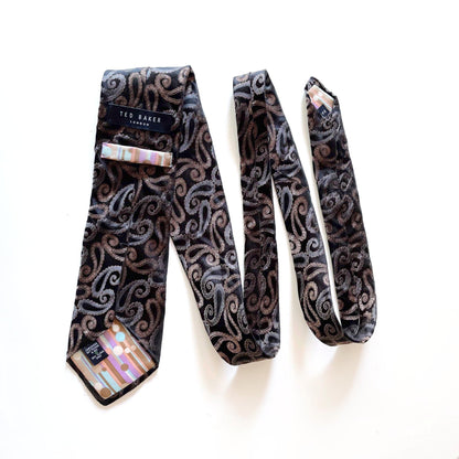 ted baker silk metallic paisley tie