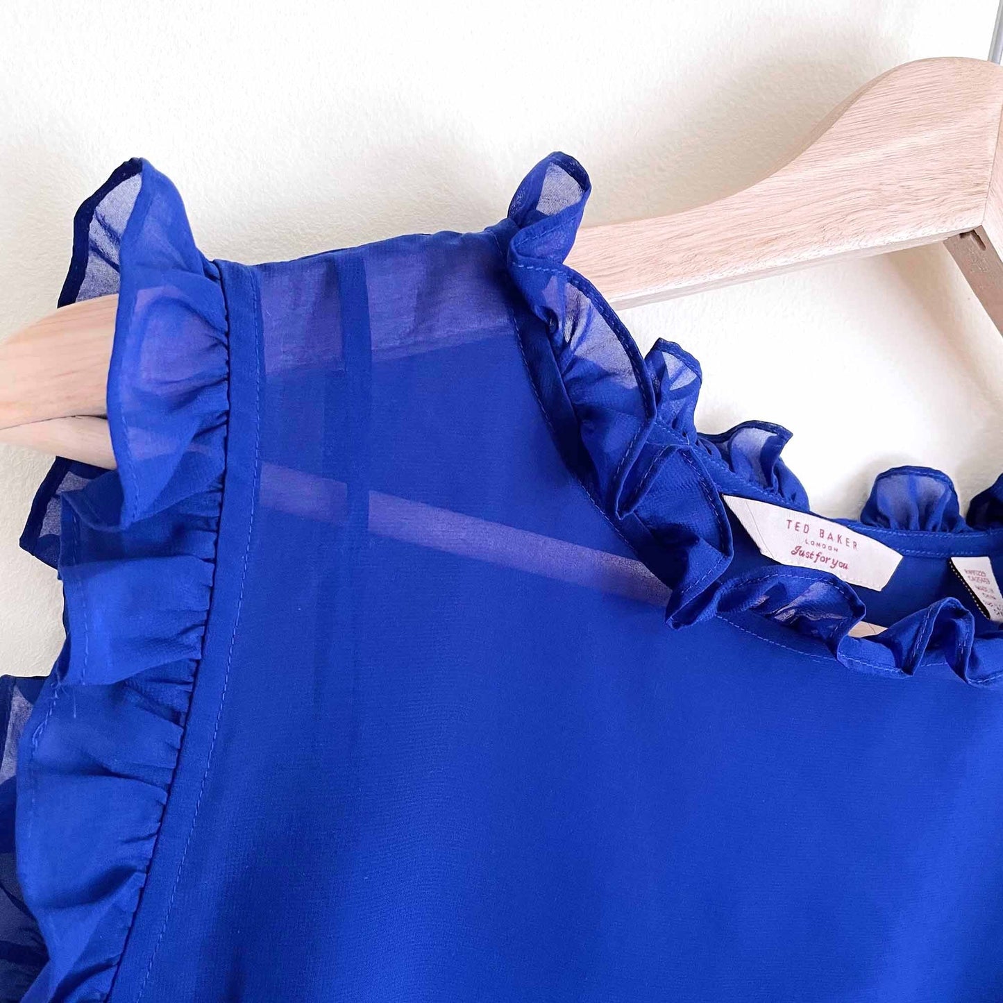 ted baker ruffle chiffon sleeveless blouse - size 2