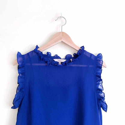 ted baker ruffle chiffon sleeveless blouse - size 2