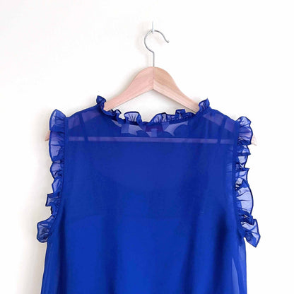 ted baker ruffle chiffon sleeveless blouse - size 2